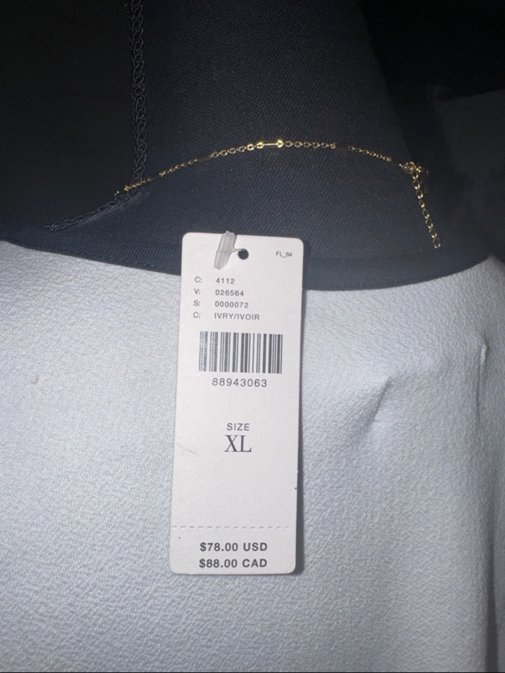 NWT Maeve Colorblock Vest Sleeveless V-Neck Ivory Shell with Black Trim Sz XL - Picture 6 of 14